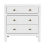 Nora 25 in. W Rectangular Wood 3 Drawer Nightstand