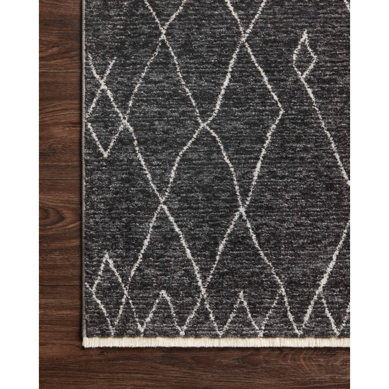 Vance Charcoal and Ivory Moroccan Tribal Area Rug