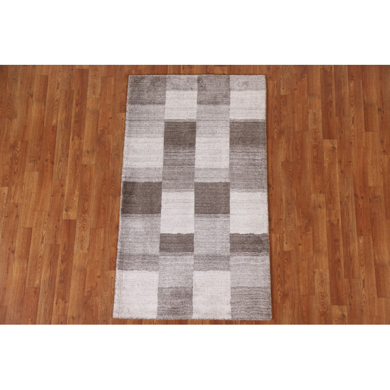 Checkered Gabbeh Oriental Area Rug 3x5