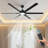 60" Modern Ceiling Fan with LED Light, 6 Aluminum Blades, DC Motor, Acrylic Shade, Remote Control for Living Room, Dining Room or Kitchen Eating Areas-1198727035
