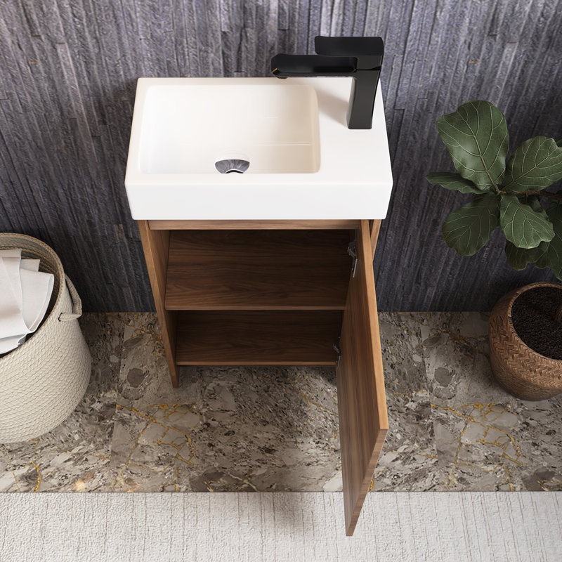 Ensemble de meuble-lavabo simple 18 po avec plateau Nalayiah