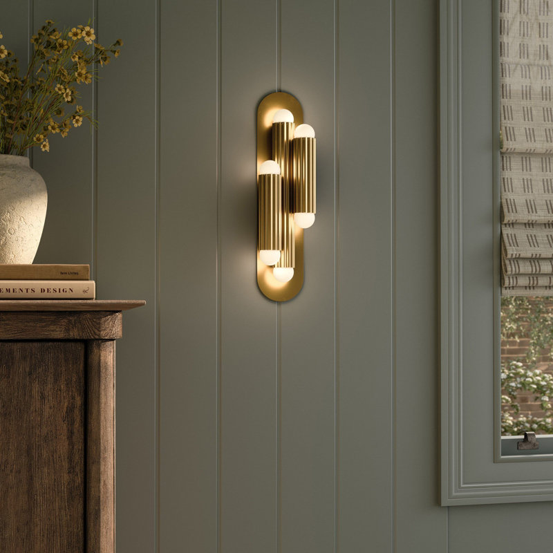 Vesta 6 - Light Sconce, Burnished Brass