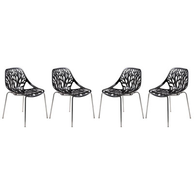 Side Chair with Chromed Legs - Set of 4
