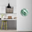 Horloge murale en verre trempé vert agate, horloge tourbillon abstraite, horloge de décoration unique, horloge surdimensionnée ronde, décor de salon élégant-515650251-515650254