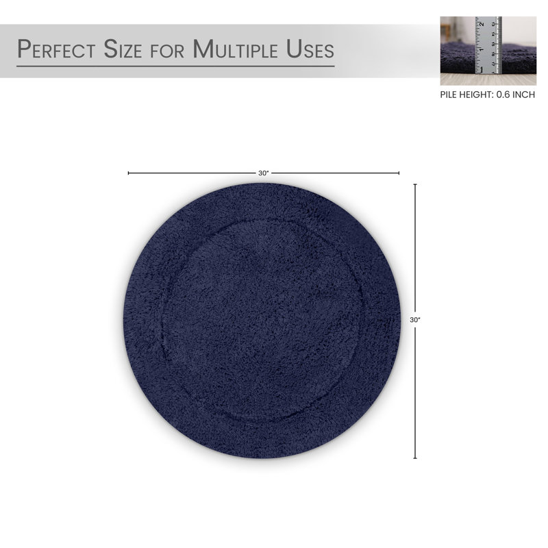 Tapis de salle de bain, Marine, Rond 30 po