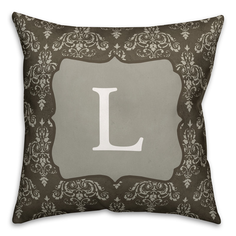 Damask Reversible Throw Pillow, L
