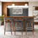 Maxime Swivel Counter or Bar Height Bar Stool with Open Low Back in Faux Leather and Wood
