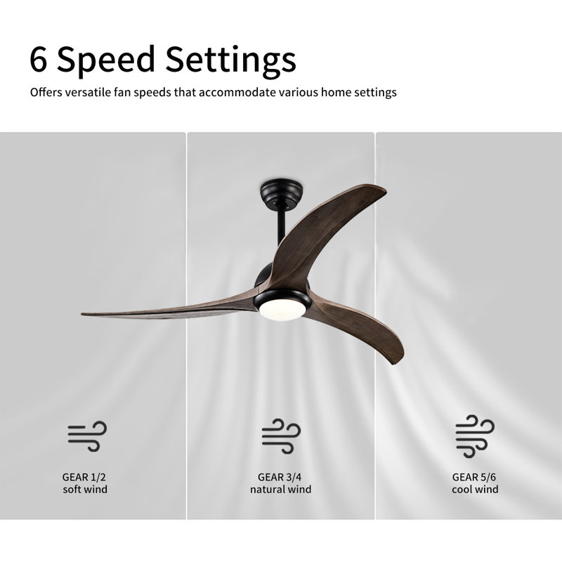 Aura 52" Black and Dark Walnut Ceiling Fan with LED Light and Remote