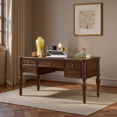 Bureau d'écriture rétro brun foncé de style américain