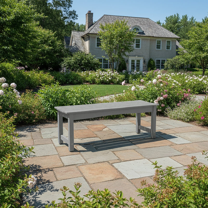 Jardin d'extérieur en PEHD, banc de patio, banc de véranda, tout temps, Gris