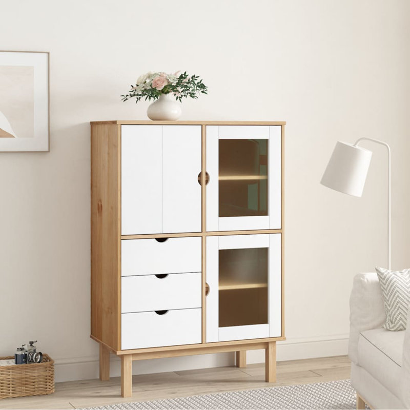 Javeed 33.5'' Sideboard, Brown/White
