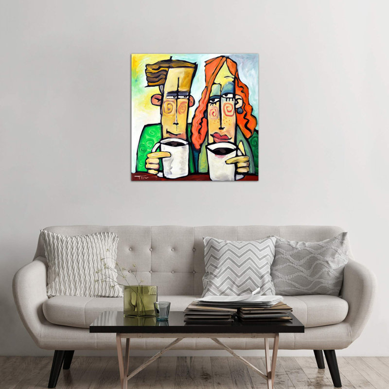 Coffee Date by Tim Nyberg - Wrapped Canvas Painting, 66.04 cm H x 66.04 cm W x 3.175 cm D