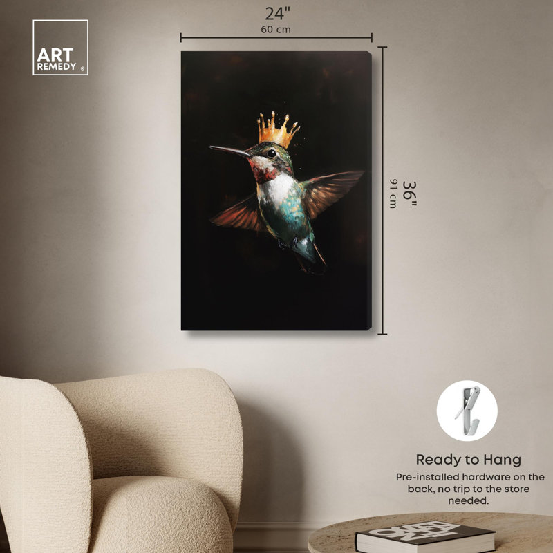 Art mural Royal Bird II par Art Remedy, H 36 po x l 24 po, Toile tendue