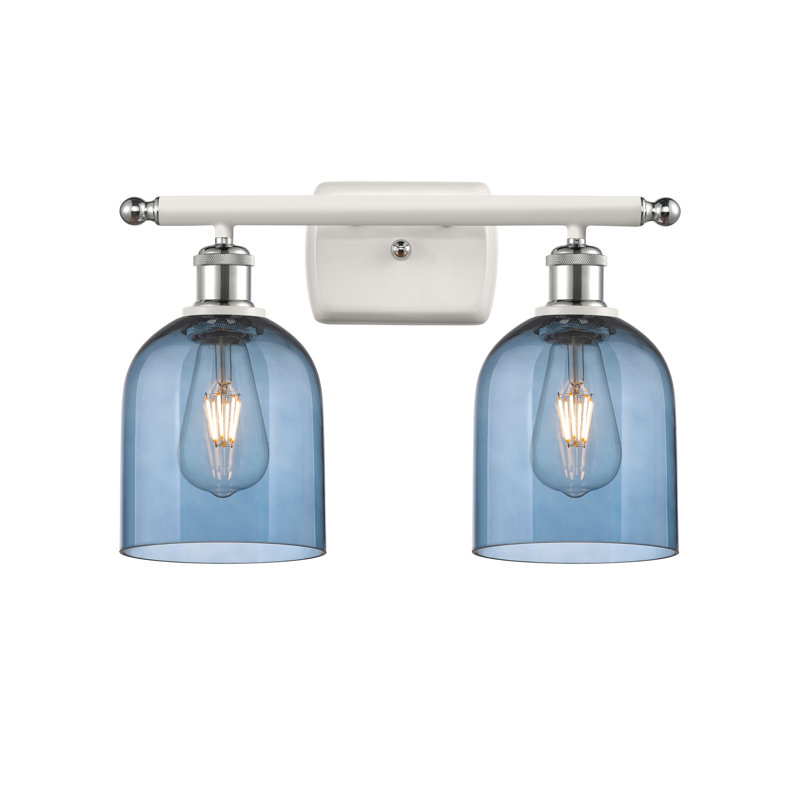 Allysson 2 - Light Dimmable Vanity Light, White Polished Chrome, Princess Blue