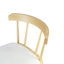 Tabouret de comptoir d'intérieur en bois rembourré, finition naturelle avec revêtement beige, style Windsor, ensemble de 4