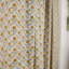Rideau plat non doublé moutarde à imprimé floral en mélange de lin jaune moutarde pour le salon et la chambre à coucher, rideaux et rideaux en lin Boho Farmhouse-1591453978