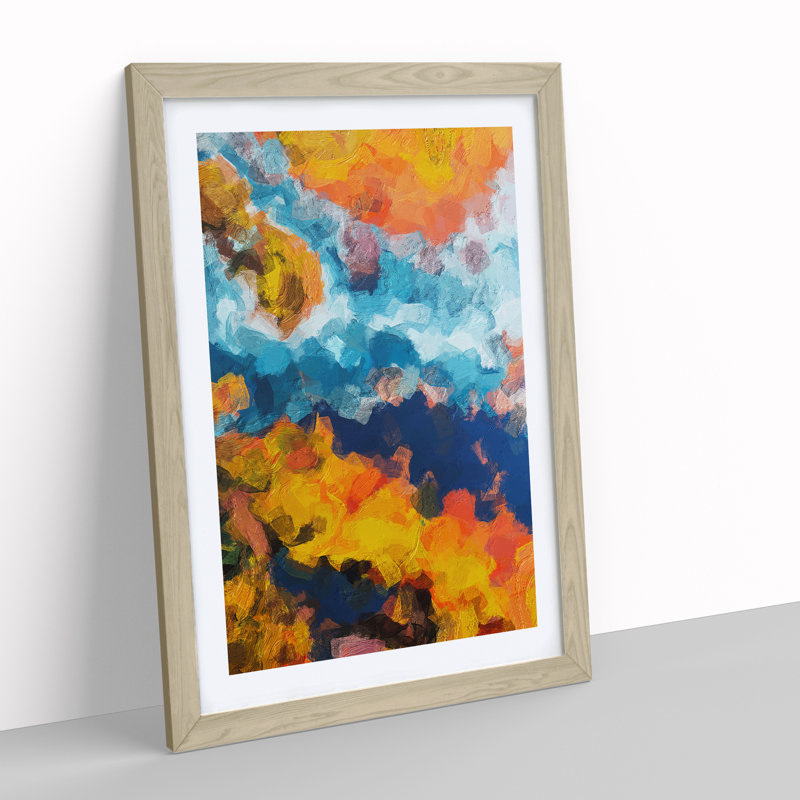 United Forever Abstract - Wall Art, 48cm H x 36cm W, Oak Framed Paper, White
