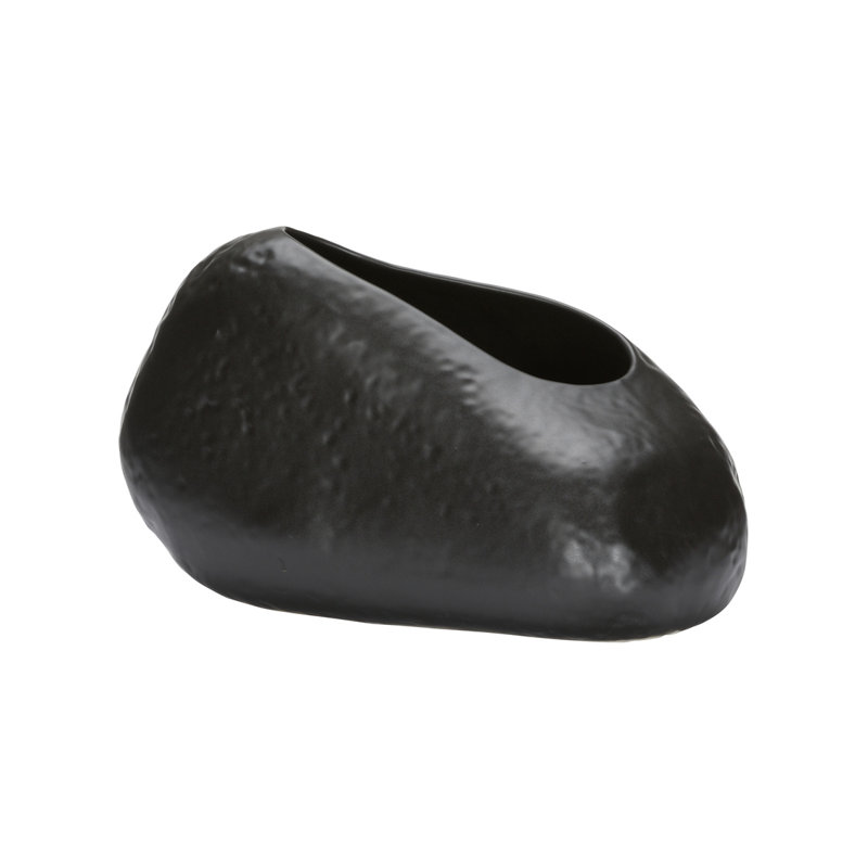 Ikebana Ishi Vase - Shiro, Black Glaze
