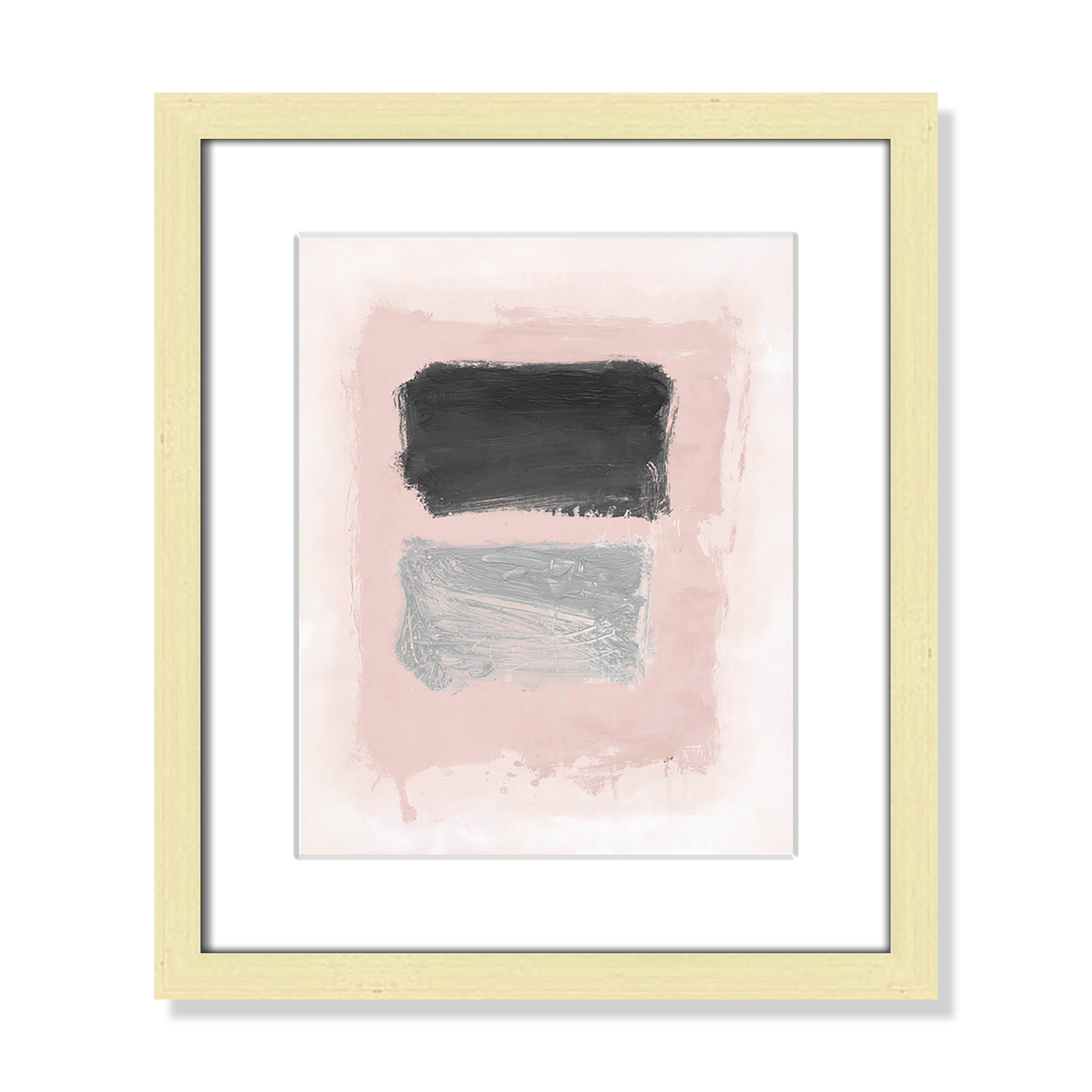Pink, Black And Silver Shimmer I by Casa Fine Arts, Gold Matted Picture Framed, 15" H x 13" W x 1.25" D