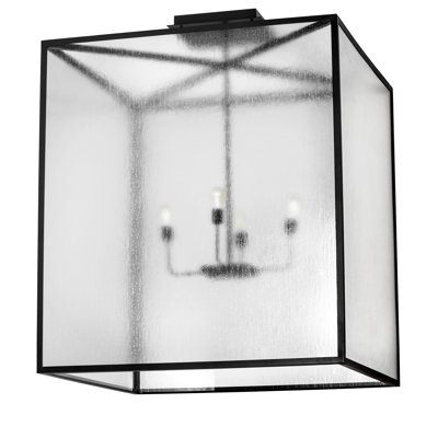 Kitzi Box 4 - Light Flat Black Square/Rectangle Pendant