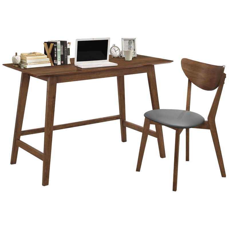 2 Walnut Writing Desk - Add Mid-century Modern Flair To Your Office And Chair Decor Choice
