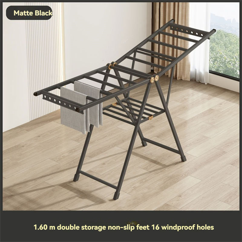 Séchoir à vêtements pliable et mobile pour l'intérieur, H 62,99 po x l 35,43 po x P 33,46 po, Noir, noir, noir, noir