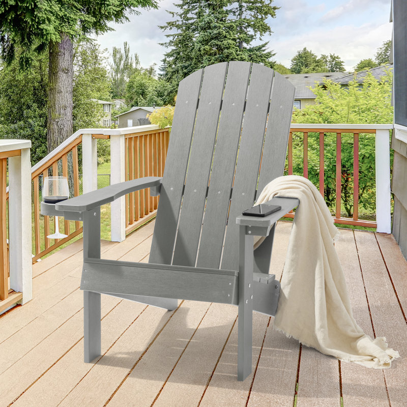 Chaise Adirondack en plastique Cerqueira, Gris clair