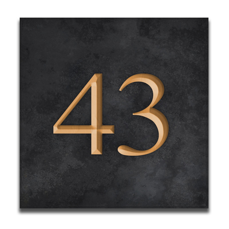 Velia 17.78cm H Stone House Number, 43, Gold