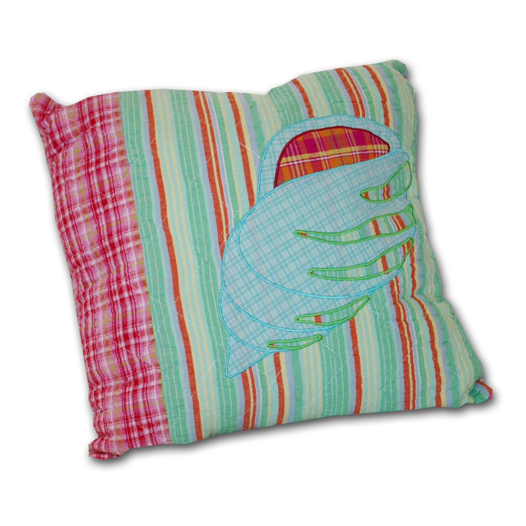 Island Paradise Decorative Shell Cotton Throw Pillow Greenland Home Fashions