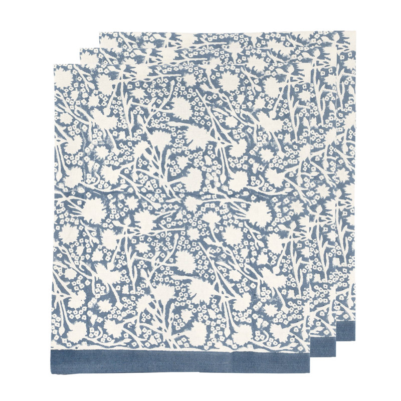 Meadows Floral Tea Towel Kitchen Towel, Blue