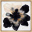 "Bold" noir et beige abstrait floral sur fond blanc - impression sur toile encadrée-480928964-480928985
