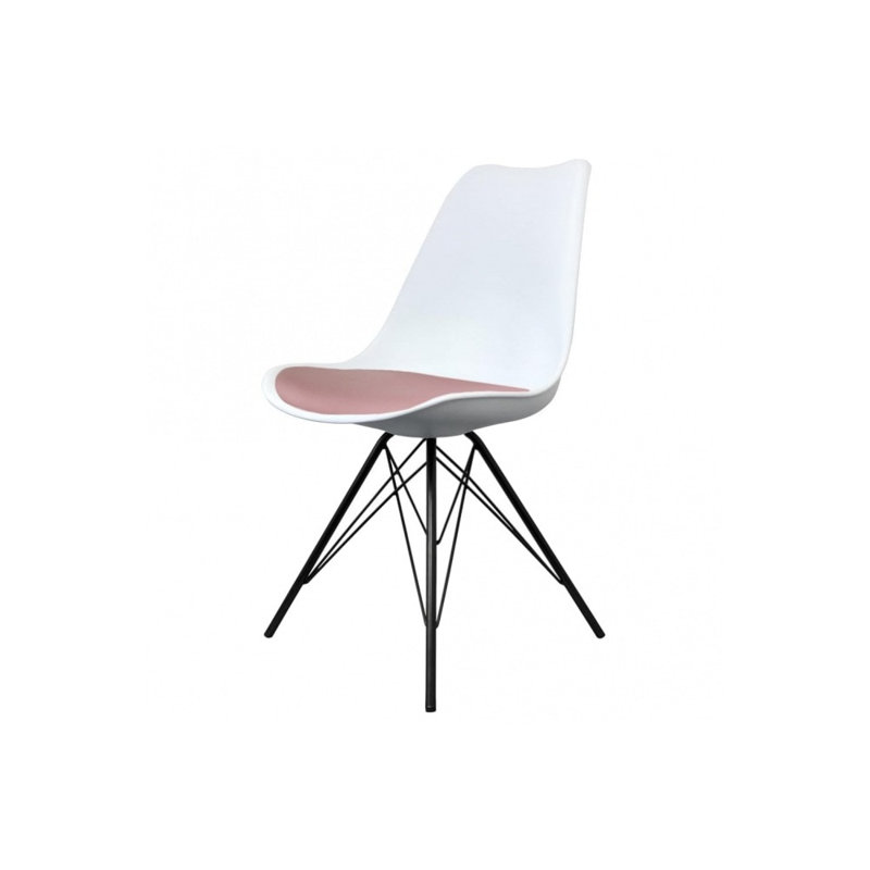 Aneta Plastic Side Chair, Dusty Pink/White