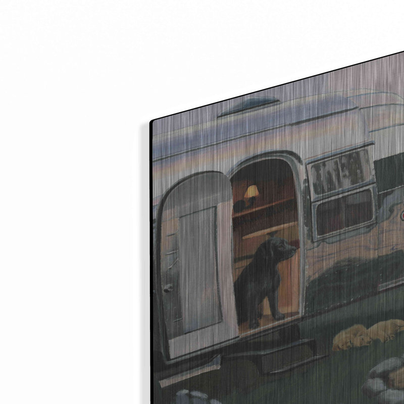 «Canine Camp» par James Wiens, art mural en métal, H 12 po x l 16 po