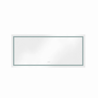 Miroir de salle de bain 72 po x 32 po à DEL avec façade et rétroéclairage, miroir de meuble-lavabo mural, anti-buée, à mémoire de forme et à intensité variable