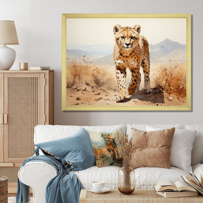" Beige Black Cheetah In Africa "