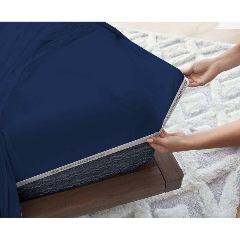Gray Twin Cotton Solid Sheet Set
