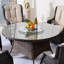 Aalayna Round Glass Outdoor with Umbrella Hole Dining Table - 135 cm W 135 cm D-2100216819