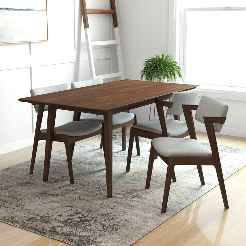 Ensemble repas pour 4 personnes Karlhans, Gris clair, H 29,5 po x L 63 po x l 35,4 po