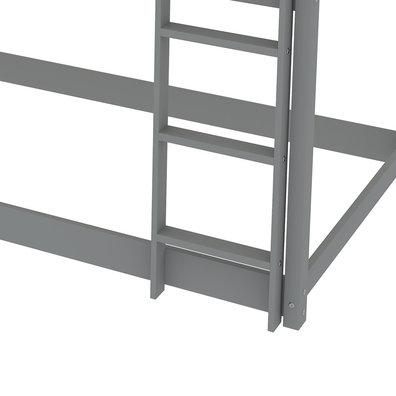Fenel Kids Twin Over Twin Bunk Bed, Gray