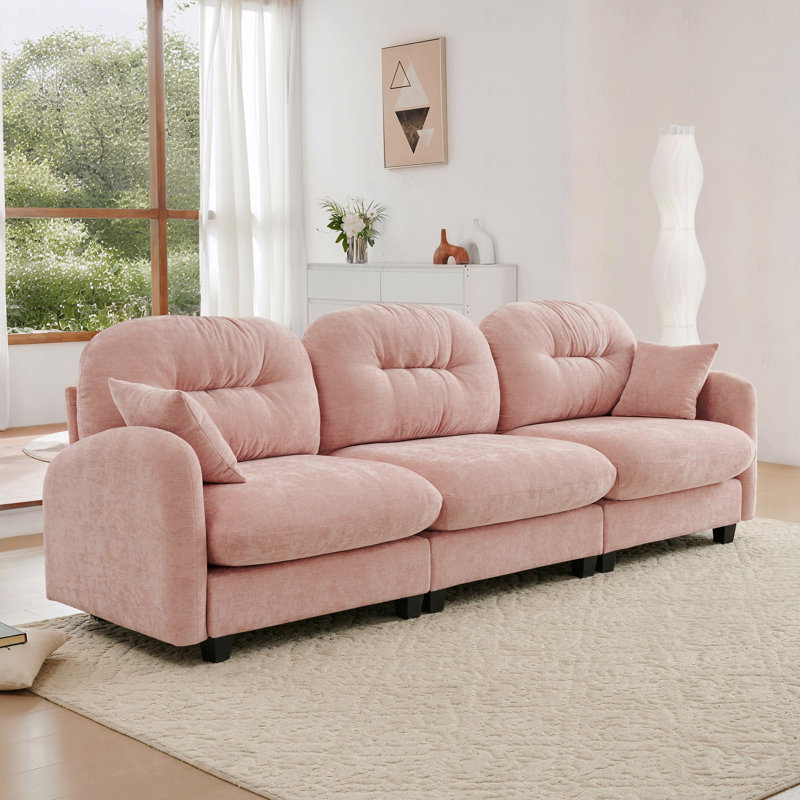 Basic Sectional Sofa, 3-Seater Modular  Sofa Couch,Soft Chenille Fabric High-Density Foam,Tufted Cushion Backrest Ergonomic Design Design,Elegant Armrests