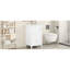 Meuble-lavabo blanc de 50 cm (20 pouces) avec lavabo en céramique, armoire à porte à fermeture douce, tablette de rangement, tiroir, construction, finition peinte, design moderne, meuble-lavabo simple à encastrer sous plan.