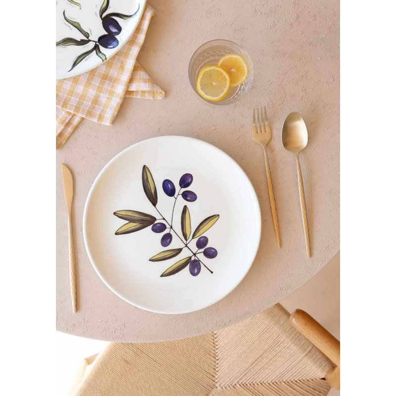 Elegant Service Plate Set (6 Pieces), 10.2 Inches, 100% Ceramic | Dishwasher Safe, Ideal for Entertaining & Everyday Use | Perfect for Dinner Parties & Family Gatherings, Stylish and Durable Design