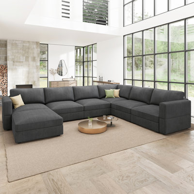 Bouley Corduroy U-Shaped Sectional Sofa