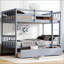 Lit superposé simple en bois d'hévéa simple avec 2 tiroirs, convertible en 2 lits simples, idéal pour économiser de l'espace et une utilisation polyvalente dans les chambres d'enfants ou les chambres d'amis