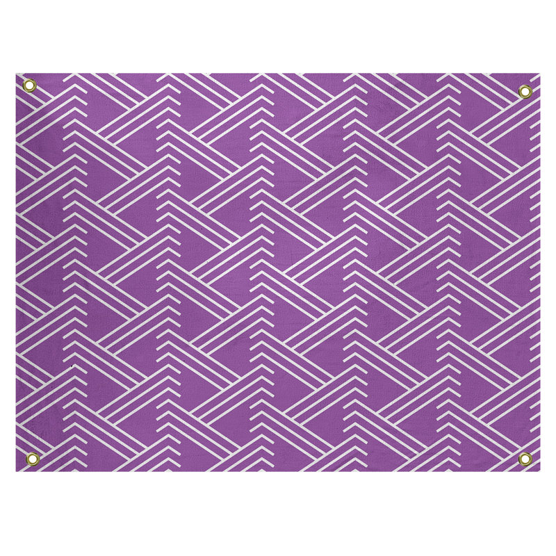 Tapisserie, H 50 po x l 59 po, Violet / Blanc