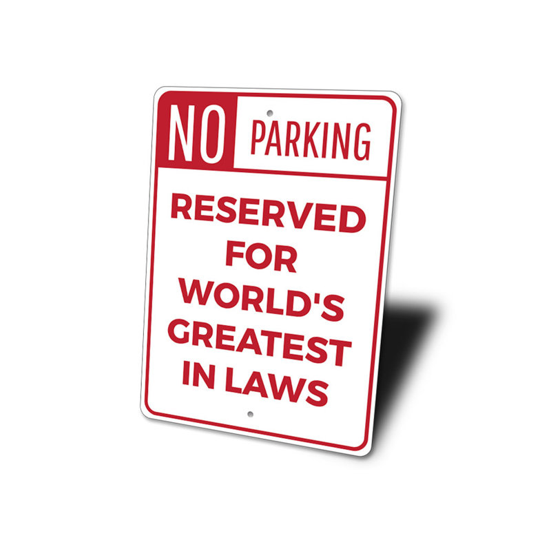 Plaque en aluminium «In Laws», H 18 po x l 12 po x P 0,06 po