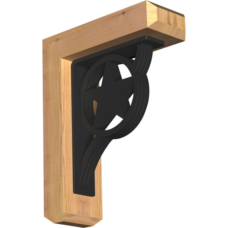 Support triple Ironcrest de 4 po Austin, H 14 po x P 11 1/2 po, Cèdre rouge de l'Ouest l 4 po x T 2 po (sciage br