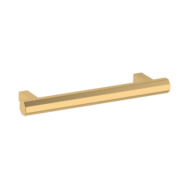 4417 Octagonal Pull, 4" CTC, Satin Brass