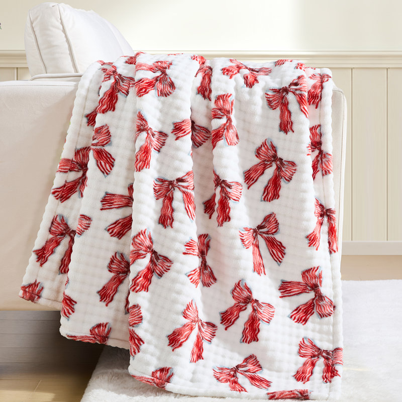Couverture Lenox Bubble Plush 50x70, noeud de fête, Arc festif