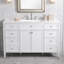 Meuble-lavabo de salle de bain de 122 cm (48 po) avec lavabo, meuble-lavabo autoportant en MDF avec 6 tiroirs et 2 portes, ensemble meuble-lavabo avec lavabo en composite, charnières à fermeture douce et poignées en métal argenté-1783103179